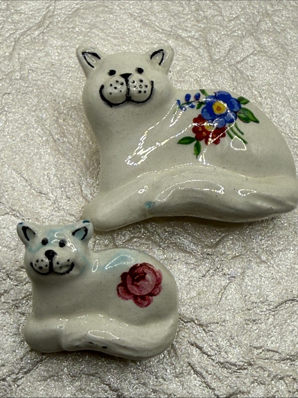 Impurrfectly perfect ceramic cat brooches art wear craft design collection